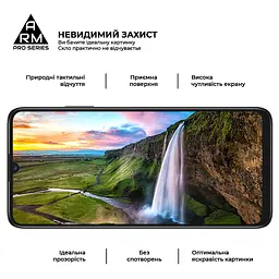 Захисне скло на Honor X7a з олеофобним покриттям, Pro, повне проклеювання, антистатичний і пиловідштовхуючий шар, 9H, самоклеючеся, 2.5D, на весь екран, антистатичний клей, ArmorStandart (ARM69380) - мініатюра 4
