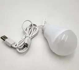 Лампочка від USB та microUSB 5v світлодіодна LED 7W з кабелем 1м для павербанка ноутбука лампа ліхтар UKC холодне світло - мініатюра 3