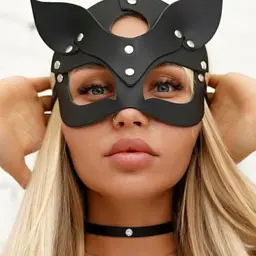 Набір масок для рольвих ігор I’MCUM Fox & Bunny Set Екошкіра Чорний 2 шт (IM-SM230_set2pcs) - мініатюра 3