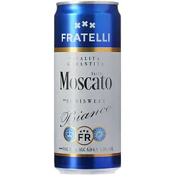 Напій винний Fratelli Moscato Bianco слабоалкогольний газований напівсолодкий білий 6-6.9% 0.33 л - мініатюра 6