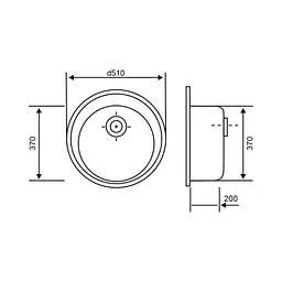Кухонна мийка Lidz D510/200 BLA-03 (LIDZBLA03D510200), Чорний - мініатюра 2