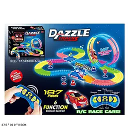 Magic Track 130 на р/в "Dazzle Tracks", 187 елементів, світло, звук, 425см, в коробці (6973686060238)