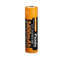 Акумулятор 18650 Fenix 3400mAh 3.6V з micro-USB зарядкою (Чорно-жовтий)