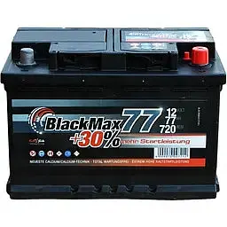 Автомобільний акумулятор BlackMax 6СТ-77Ah АзЕ 720A (EN) B5008