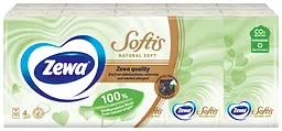 Набір носові хустки Zewa Softis Natural Soft чотиришарові 10 п. x 9 шт. (870033) - мініатюра 5