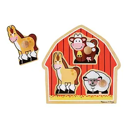 Формовий пазл Melissa&Doug Тварини з ферми, 3 елементи (MD2054) - мініатюра 2