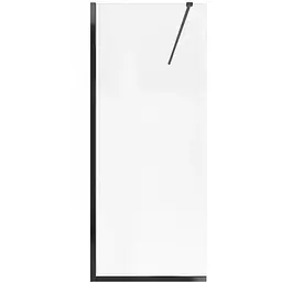 Душова перегородка Qtap Walk-In Standard BLM209.C8 90x200 см, скло Clear 8 мм, покриття CalcLess, прозорий, чорний