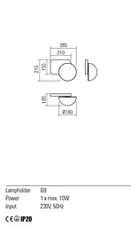 Бра Redo LUMIEN AP 1X10W G9 D265 GOLD/WHITE (5.1.1) 01-2470 - мініатюра 3