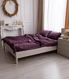 Постільна білизна двоспальна Dushka Home Страйп сатин 20533 180х215 см сливова