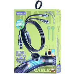 Кабель для зарядки 3в1 REMAX RC-C169 USB-A-Type-C+Lightning+Wireless Charge 1,2м Чорний - мініатюра 2