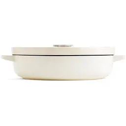 Сотейник KitchenAid чавунний з кришкою 26 см 2.77 л мигдальний крем (CC009010-001) - мініатюра 3