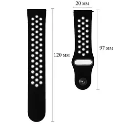 Спортивний ремінець Primo Perfor Sport для годин Motorola Moto 360 2nd gen (42 мм ) Black Grey - мініатюра 3