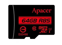 Карта пам'яті Apacer microSDXC 64 GB Class 10 UHS-I R85 + SD adapter [AP64GMCSX10U5-R] [68138] - мініатюра 4