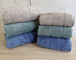 Набір турецьких махрових рушників Cestepe MicroCotton Premium 3 штуки 50x90 + 3 штуки 70х140 Nevara 2 щільність 600 г/м2 - мініатюра 4