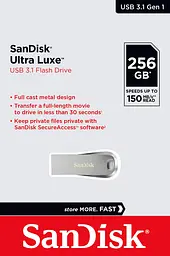 Накопичувач 256GB USB 3.1 Type-A Ultra Luxe Срібний SanDisk teh0013389 - мініатюра 10
