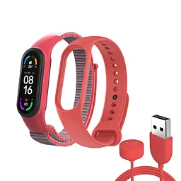 Комплект ремінців ArmorStandart Set для Xiaomi Mi Band 7/6/5 New Style Red (ARM77038)