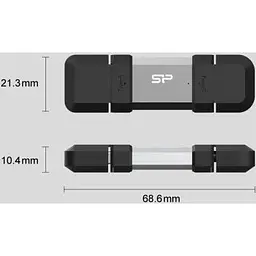 USB флеш накопичувач Silicon Power USB 64G SILICON POWER usb3.2+TypeC Mobile C51 (SP064GBUC3C51V1S) - мініатюра 4