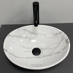 Умивальник VBI Parma calcatta glossy накладний VBI-011024, Мрамор - мініатюра 1