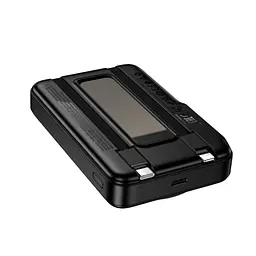 Зовнішній акумулятор + бездротове ЗУ Hoco Q48 Core MagSafe 10000mAh 20W з 2 вбудованими кабелями чорний