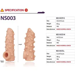 Насадка на член Kokos Nude Sleeve NS 003 M - мініатюра 4