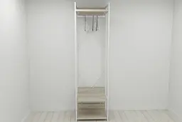 Шафа Гардероб Уні секція 1 серії Конект Ferrum-decor 220x60x50см Білий метал ДСП Дуб Сонома 32 мм (FRD-104509)