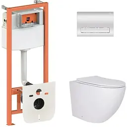 Набір Q-tap Nest 4 в 1 підвісний унітаз Robin Ultra Quiet 520x365x365 + комплект інсталяції QT13332381AW47504