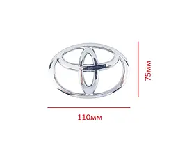 Емблема решітки задня для Toyota Хром 110х75 мм Пластик на скотчі (Завод) - мініатюра 2