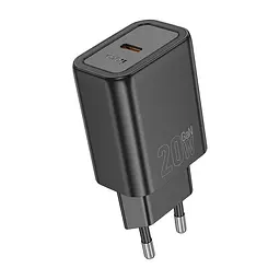 МЗП Hoco N60 Gentle PD20W (1USB-C) + кабель Type-C to Type-C Black - мініатюра 3