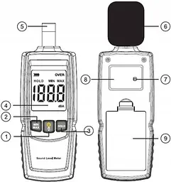 Шумомір 30-130 дБ BENETECH GM1352 - мініатюра 8