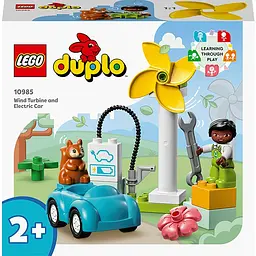 Конструктор LEGO DUPLO Town Вітрова турбіна та електромобіль, 16 деталей (10985)