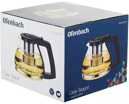 Чайник скляний заварювальний зі знімним ситечком Ofenbach 1300 мл kuh0009136 - мініатюра 7
