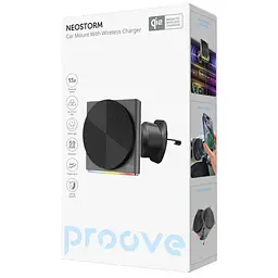 Автомобільний тримач з Бездротовим ЗП Proove Neostorm Qi2 15W, в асортименті - мініатюра 2