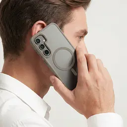 Чехол Samsung Galaxy S24 Plus 5G (SM-S926), Unit MagSafe, серый, прозрачный, магсейф, противоударный, магнитный, панель-накладка с поддержкой MagSafe, с поддержкой беспроводной зарядки, TPU+PC, защита всего корпуса, ударопрочный, ArmorStandart (ARM74866) - мініатюра 5