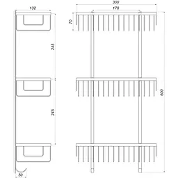 Поличка потрійна Globus Lux SQ9477 - мініатюра 3