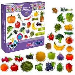 Магнітні ігри Vladi Toys ML4031-15 EN овочі та фрукти магніти дитячі "Magdum", "Fruits and vegetables", англ. мова - мініатюра 2