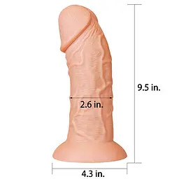 Реалістичний фалоімітатор King-Sized Curved Dildo тілесний - мініатюра 3