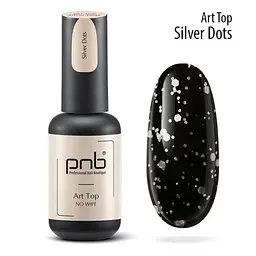 Топ PNB Silver Dots No Whipe UV/LED срібні частинки 8 мл - мініатюра 2