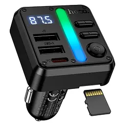 Автомобільний адаптер HOCO Libre car BT FM transmitter E89 | 2USB/1Type-C, 45W/3A, PD/QC| - мініатюра 2