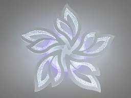 Люстра стельова LED Diasha 2455/5WH, 80W, 3200K-6500K, білий метал, сучасний стиль, з пультом, диммером, підсвіткою - мініатюра 2