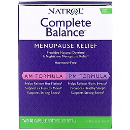 Повний комплекс для полегшення менопаузи Natrol Complete Balance Menopause Relief дві баночки по 30 капсул в кожній - мініатюра 2