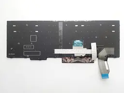 Клавіатура для ноутбуків Lenovo ThinkPad E580, L580, T590 чорна з чорною рамкою, з ТП з підсвічуванням RU/US - мініатюра 2
