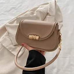 Сумочка через плече каркасна із клапаном Lilly P4-8420B біж - мініатюра 5