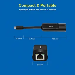 Мережевий адаптер Type - C на RJ45 Fenvi FR-G2500C 2500mbps 2.5 g Ethernet перехідник мережева карта Black (19129) - мініатюра 5