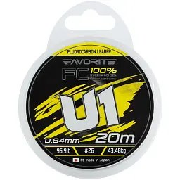 Флюорокарбон Favorite U1 FC 20 м 26/0.84 мм 95.9 lb/43.48 кг - мініатюра 2