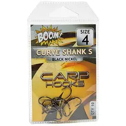 Гачок для мирної риби BOOM Curve Shank S №4 (10 шт/уп) (Black Nickel)