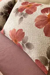 Комплект постільної білизни Ecotton Сімейний 150х215 см із фланелі теплий Flowers червоний (23201) - мініатюра 2