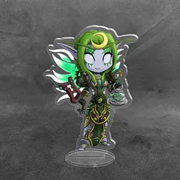 Акрилова колекційна фігурка World of Warcraft Чібі Chibi Нічна Ельфійка Друїд 10 см