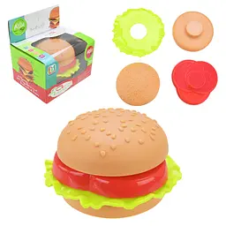 Розбірний ігровий набір їжі Burger, пластиковий гамбургер для сюжетно-рольових ігор (618-1A)