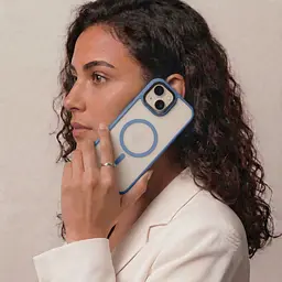 Чехол для Apple iPhone 14, Uniq MagCase, голубой, противоударный, панель-накладка с MagSafe, ударопрочный TPU+PC, с магнитом MagSafe, поддержка полноценной беспроводной зарядки, ArmorStandart (ARM75335) - мініатюра 5