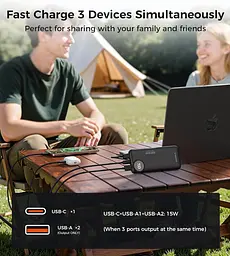 УМБ Choetech 10000mAh 22,5W PD 2xUSB-A, USB-C чорна - мініатюра 8